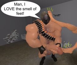 1boy 2022 3d 3d_(artwork) big_penis boots chest chest_hair dirty_floor english english_text feet feet_on_penis foot_fetish garry's_mod gay gloves heavy_weapons_guy holding_balls holding_penis holding_testicles hood hooded_male huge_cock human large_penis legs male male_only masked masked_male masked_men muscle muscles muscular muscular_human muscular_male offscreen_character offscreen_human penis potassium_consumer_(artist) smell smelling_feet smelly smelly_feet sniffing_feet stink stink_lines stinky stinky_feet team_fortress team_fortress_2 text text_bubble