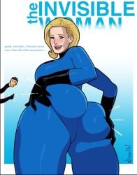 1boy 1boy1girl ass ass_grab big_ass blonde_hair blush blushing bodysuit english_commentary english_dialogue english_text fantastic_four fat_ass fat_cheeks female gloves heartist huge_ass human husband husband_and_wife invisible_woman light-skinned_male light_skin male male/female marvel mr_fantastic pawg reed_richards short_hair smile smiley_face straight straight_hair sue_storm superhero superheroine touching_own_ass touching_own_butt wife