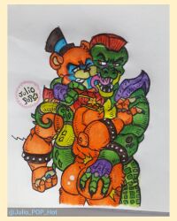 2boys angry angry_face animatronic animatronics ass ass_grab ass_visible_through_thighs back back_muscles back_view bananapop bara bear blue_eyes breast_squeeze breasts butt_grab crocodile denial drawing five_nights_at_freddy's five_nights_at_freddy's:_security_breach fnaf forced forced_yaoi furry furry_ass furry_breasts furry_ears furry_male gay gay_denial gay_domination glamrock_freddy_(fnaf) glasses grabbing grabbing_ass grabbing_from_behind green_body green_skin hat hat_ribbon lizard lizard_tail male male/male montgomery_gator_(fnaf) muscle muscles muscular muscular_arms muscular_ass muscular_back muscular_male open_mouth orange_body. orange_fur orange_hair pantalón pants pecs pervert purple_eyes pushing red_hair robot robot_humanoid robot_joints scottgames skin skin_tight smile smiley_face smooth smooth_skin star_glasses tail tail_grab tail_motion yaoi