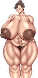 1girls 2020s 2022 2d 2d_(artwork) absurd_res absurd_resolution absurdres armpit_hair brown_hair brown_hair_female calves cheating_wife dark_areolae dark_nipples earrings female female_focus female_only female_pubic_hair gigantic_breasts glasses green_eyes green_eyes_female hair_bun huge_areolae impossible_swimsuit large_areolae light-skinned_female meganekko milf mother muscular_female muscular_thighs netorare ntr original original_character over_1080p over_480p ponkotsuu pubic_hair solo solo_female solo_focus string_bikini sweat sweaty_body thick_thighs transparent_background venus_body wide_hips yukiko_(ponkotsuu)