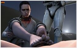 1girls 2boys 3d captive dick feet foot_fetish footjob rey sfm snafusevsix soles source_filmmaker star_wars stormtrooper toenails