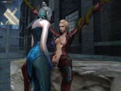 1girls 3d 3d_(artwork) big_breasts cross_fire crossfire nipples rape