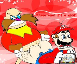 2boys anal anal_orgasm anal_sex bald blue_eyes bottomless brown_hair dr._eggman duo duo_focus experimental experimentalnsfw facial_hair gay group human human_on_human intraspecies male male/male male_on_human male_only male_penetrating_male mammal manly mario mario_(series) mature_male mustache nintendo payback payback_time penetration sega sex sonic_(series) sonic_the_hedgehog_(series) spread_legs spreading standing standing_sex toony video_games what yonron92