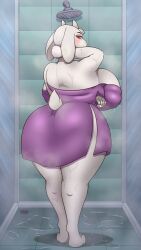 1girls alternate_version_available anthro armpits ass back back_view bathing bathrobe big_ass big_breasts big_butt breasts bubble_butt female female_only fully_clothed fur furry furry_only goat goat_humanoid huge_ass huge_breasts huge_butt johnmarten looking_back mature_female milf mother red_eyes shower showering solo tail thick_thighs toriel towel towel_only undertale undertale_(series) white_body white_fur