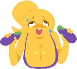 2d cleavage_cutout curves curvy curvy_body curvy_female curvy_figure eggplant eggplant_emoji emoji emoji_(race) emoji_slut exercise holding huge_breasts large_breasts massive_breasts no_outlines pleasure round_breasts rubbing rubbing_penis stroking stroking_penis yellow-skinned_female yellow_body yellow_skin