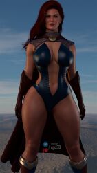 1girls 3d abs avengers belly_button_piercing big_breasts breasts cape cga3d cosplay crossover crossover_cosplay dc dc_comics elizabeth_olsen erotichris female female_only fusion fusion_character hi_res large_breasts looking_at_viewer marvel marvel_comics mutant_(marvel) navel_piercing patreon_username pierced_belly_button pierced_navel red_hair red_lipstick scarlet_witch skirt solo straight_hair supergirl_(cosplay) superman_(series) thick_thighs tight_clothing twitter_username wanda_maximoff wide_hips x-men