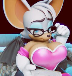 3d 3d_model anthro bat_wings big_breasts busty chunkerbuns glasses mobian mobian_(species) mobian_bat rouge_the_bat sega sonic_(series) sonic_adventure_2 sonic_the_hedgehog_(series)