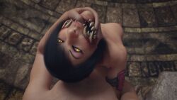 3d female finger_in_mouth mileena monster mortal_kombat mortal_kombat_x nocskylark partial_male pov pov_eye_contact sex sharp_teeth tarkatan yellow_eyes