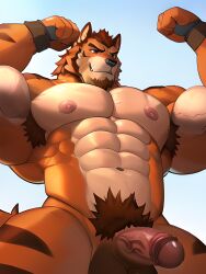 1boy abs ai_generated animal_ears anthro armpits bara bare_pectorals beard blush body_hair brown_hair bulge chest_hair cleavage_cutout completely_nude convenient_leg couple erection facial_hair feet_out_of_frame flaming_eye forked_eyebrows furry furry_male goatee hairy happy_sex large_pectorals long_sideburns male male_focus male_only mature_male medium_hair multicolored_hair muscular muscular_male naked_shirt navel navel_hair nipples nude overflow oversized_object partially_undressed pectoral_press pectorals rainbow_gradient short_hair sideburns solo spread_legs stable_diffusion stomach thick_thighs thighs threesome tied_hair tight uncensored upper_body veins veiny_penis white_hair yaoi