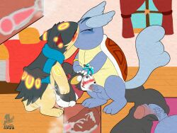 absurd_res anal balls blush bodily_fluids cum cum_in_ass cum_in_mouth cum_inside eeveelution emolga fellatio generation_1_pokemon generation_2_pokemon generation_5_pokemon genital_fluids genitals group group_sex hi_res hybrid_pokemon internal_anal internal_oral male male/male male_penetrated male_penetrating male_penetrating_male nintendo non-human nude oral penetration penile penis pokémon_(species) pokemon pokemon_(species) quilava sex spitroast syngie_(artist) threesome umbreon video_games wartortle