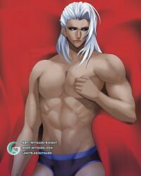 1boy anime_style fanart game_cg handsome husband league_of_legends looking_at_viewer male mitgard-knight mitgardknight six_pack solo_male viego_(league_of_legends) white_hair