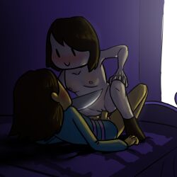 1boy 1girls bed bedroom blush bottomless bottomless_male bouncing_on_penis chara dominant_female evil_smile female female_chara female_human female_penetrated forced forced_sex frisk half_dressed human human_only jonathan1234 knife knife_in_neck male male/female male_frisk male_human/female_human male_penetrating male_penetrating_female naked_female nude_female partially_clothed_male partially_clothed_male_nude_female rape reverse_rape riding riding_penis sex small_breasts straight straight_sex undertale undertale_(series) vaginal_penetration woman_on_top