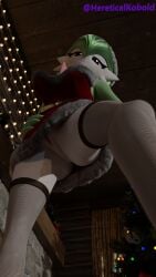 3d absurd_res anthro anus anus_peek ass big_breasts blender blender_(software) blender_cycles breasts christmas christmas_clothing christmas_headwear christmas_outfit christmas_tree clothed clothing cosplay_gardevoir dominant dominant_female domination female female_focus female_only gardevoir generation_3_pokemon green_hair hereticalkobold hi_res highres holidays humanoid legwear looking_at_viewer nintendo no_panties partially_clothed pink_eyes pokemon pokemon_(species) pussy pussy_peek solo solo_female thick_thighs thigh_highs thighhighs vagina video_games white_body white_skin wide_hips