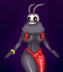 1girls 2022 arthropod big_breasts breasts bug clothed daphne_dress dress fan_character female female_only hollow_knight insectoid insects magalnik molly_(magalnik) moth oc purple_body purple_fur red_dress self_upload smile smiling tagme team_cherry white_mask