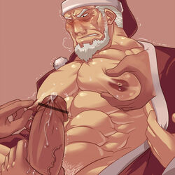 balls beard censored christmas facial_hair human male male_only penis rybiok santa_claus tagme white_hair