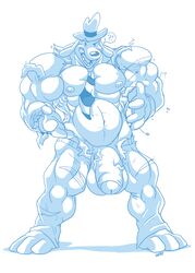 flexing huge_muscles huge_penis hyper_muscles male male_only muscles ripped_clothing sam sam_and_max