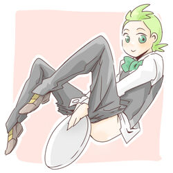 cilan_(pokemon) clothes color covering green_hair hair human male male_only mei_(mochimon) pokemon pokemon_bw solo tagme