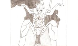 bakugan bakugan_battle_brawlers bakugan_new_vestroia drago drago_(bakugan) monochrome scalie tagme