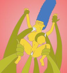 alien alien/human alternate_breast_size breasts female human interspecies jsl kang kodos marge_simpson tentacle the_simpsons