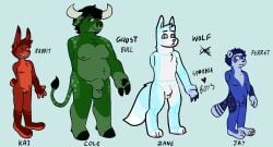 1cuntboy 3boys anthro bull bunny cole_(ninjago) cumsodas cuntboy ferret furry intersex jay_(ninjago) kai_(ninjago) lego ninjago rabbit reference_sheet tagme wolf zane_(ninjago)