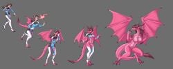 2d activision blizzard_entertainment claws corruption d.va dragon_girl female hair_growth overwatch species_transformation thatweirdguyjosh transformation transformation_sequence