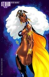 1girls 2022 african african_female ass big_ass cape dark-skinned_female dark_skin dat_ass earrings fat_ass fat_cheeks female female_only hair_on_head jewelry lipstick marcuswilliams marvel marvel_comics mutant ororo_munroe solo storm_(x-men) superheroine white_hair x-men