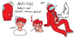 among_us among_us_red ass cumsodas kai_(ninjago) lego ninjago red_(among_us) tentacle_penis