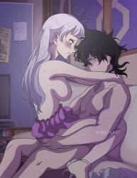 black_clover black_hair noelle_silva penetration pinkykkat twintails white_hair yuno_grinbellior