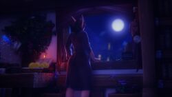 1girls blizzard_entertainment blood_elf chubby night nightgown pensive pinup tense thegrteam thick_thighs warcraft window world_of_warcraft