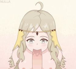 1boy 1girls animated breasts completely_nude fellatio female_focus fire_emblem fire_emblem_fates grey_eyes long_hair male_pov medium_breasts nintendo nipples nude nude_female nulla ophelia_(fire_emblem) oral pov solo_focus