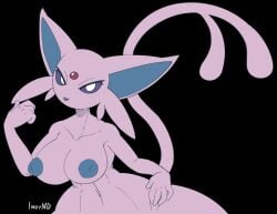 anthro anthrofied breasts espeon huge_hips indynd pokémon_(species) pokemon pokemon_(species) tagme