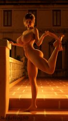 3d abs absurd_res barefoot blender female_focus female_only fit_female lara_croft lara_croft_(survivor) lingerie looking_at_viewer mechaworg3d muscular_female pulling_panties tagme tomb_raider