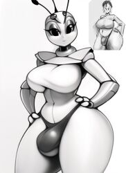 1futa ai_generated anthro arthropod arthropod_humanoid bee big_ass big_balls big_breasts big_butt big_penis bulge centipedemc futanari hands_on_hips insects looking_at_viewer looking_pleasured nai_diffusion partially_clothed penis_under_clothes queen reference_image stable_diffusion wide_hips