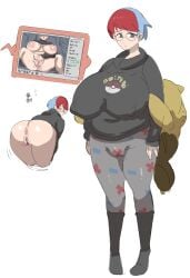 1girl 1girls alternate_breast_size ass batibatizekkyou bent_over breasts drowzee female glasses huge_ass huge_breasts kandenki livestream masturbation multicolored_hair nintendo nipples penny_(pokemon) pokemon pokemon_sv pussy pussy_juice recording slut spread_legs streaming team_star whore