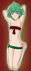 1girls alzar armpits barefoot bottomless breasts embarrassed female female_only floating green_hair green_pubic_hair naked nipple_slip nude one-punch_man pubic_hair small_breasts solo tagme tatsumaki