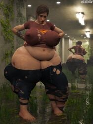 1futa 3d ass_cleavage belly_button big_belly bulge bulge_through_clothing butt_crack chubby clothed clothes_ripping ellie_(the_last_of_us) ellie_williams futa_only futanari hands_on_hips human hyper hyper_balls hyper_penis leggings legwear naughty_dog nipple_bulge pale_skin renrenrew the_last_of_us the_last_of_us_2 thick_thighs tight_clothing too_small_clothes topwear