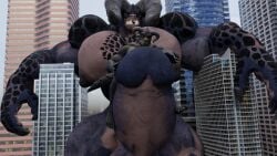 anthro bethesda_softworks deathclaw fallout hi_res kaiju kobuld lizard macro male male/male reptile scalie size_difference solo video_games