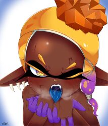 dark-skinned_female frye_(splatoon) inkling jolli-ceta nintendo splatoon splatoon_3 tagme tongue_out