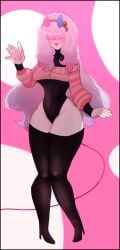 1girls animation_meme_community anny_(anny_perez) anny_perez anny_perez_oc big_breasts clothing demon_girl female hair_over_eyes latina leotard light_pink_hair tagme tagme_(artist) tagme_(character) thighhighs youtube youtube_hispanic