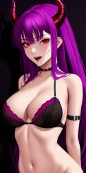 1girls ai_generated demon demon_girl open_bra stable_diffusion