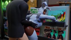 3d animated big_ass big_breasts big_penis bunny_brawler bunnysuit dark-skinned_female fat_ass fortnite henchman_(fortnite) hentaudio indoors interracial light-skinned_male macstarva moaning ripped_clothing sound standing_doggy_style standing_sex vertexnsfw video