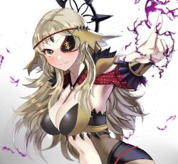 1girls armpits bare_midriff blonde_hair breasts cleavage eyepatch female female_only fire_emblem fire_emblem_fates fire_emblem_heroes grey_eyes large_breasts looking_at_viewer magic midriff nintendo ophelia_(fire_emblem) ophelia_(starlit_maiden)_(fire_emblem) smile solo tara_(szzj7733) upper_body