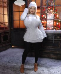 christmas_tree dialogue female rev2019 snow solo sweater