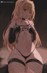 1girls blonde_hair breasts death_note female goth hartman_hips large_breasts long_hair miraihikari misa_amane pale-skinned_female pale_skin red_eyes shounen_jump slim_waist thick_thighs thunder_thighs twintails wide_hips