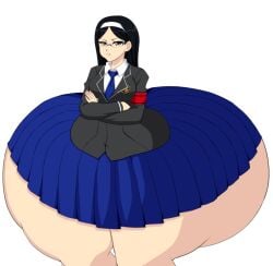 ass_bigger_than_head female gigantic_ass growth_academy official_art puffed_cheeks shiori_matsumoto tagme