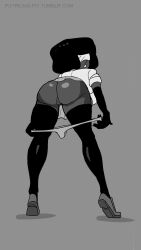 afro big_ass big_breasts garnet_(steven_universe) gem_(species) glasses looking_back panties panties_down presenting presenting_hindquarters pulling_panties putricia steven_universe stripping thick_ass thick_thighs thighhighs