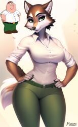 1girls ai_generated anthro cosplay family_guy female furry meme mtf_crossgender mtf_transformation nai_diffusion peter_griffin reference_image stable_diffusion tagme wide_hips wolf_girl