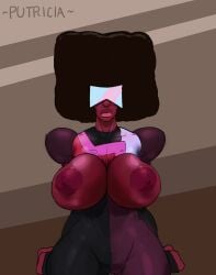 1girls afro areolae big_ass big_breasts breasts breasts_out female_focus garnet_(steven_universe) gem_(species) glasses putricia solo_female steven_universe thick_thighs