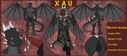 anthro armor ass balls dragon genitals male model_sheet penis solo tenkelly wings xau xau_(olympia22)