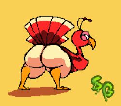 ambiguous_gender animated anus ass avian big_butt bipedal_feral digital_media_(artwork) feral looking_at_viewer looking_back miitopia nintendo pixel_(artwork) pixel_animation presenting presenting_anus presenting_hindquarters sludgegutss solo thick_thighs twerkey twerking video_games